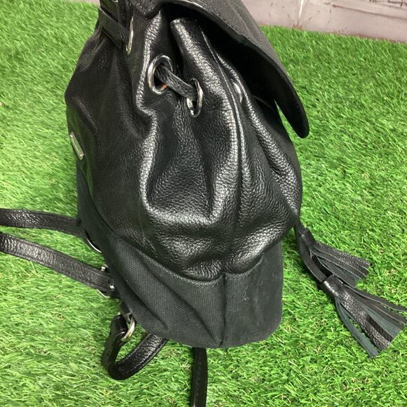 Rebecca Minkoff Mansfield Convertible Backpack Black Leather & Canvas - Picture 7 of 16